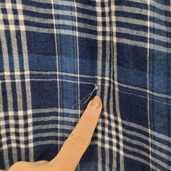 J Jill Women Button Up Ombre Plaid Top Size 3X Long Sleeve Casual Country Office - Picture 6 of 13